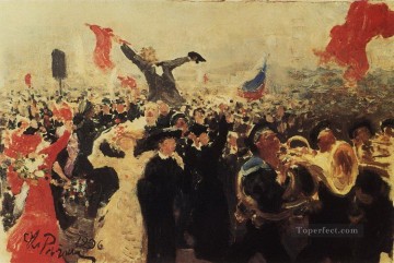 demonstration on october 17 1905 sketch 1906 Ilya Repin Oil Paintings